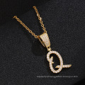 Shangjie Oem Kalung Hip Hop Personalizado Colar barato Zircão Índia Letra Pingente Pingente Gold Bated colar inicial